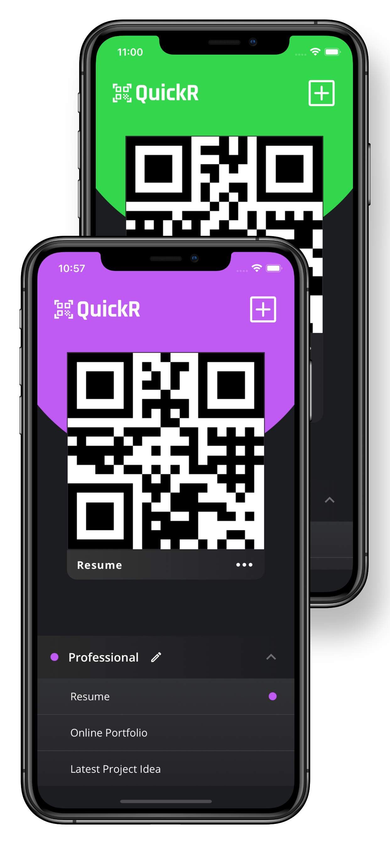 QuickR app preview for iphone